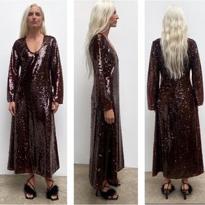 Zara Limited Edition Sequin Dress Large